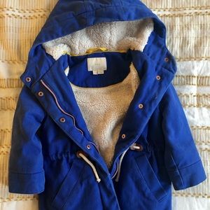 Mini Boden Sherpa Lined Canvas Jacket 2-3y
